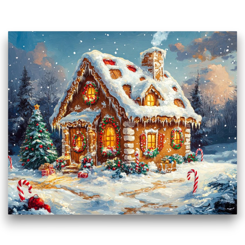 Gingerbread Christmas Cottage Paint by Numbers