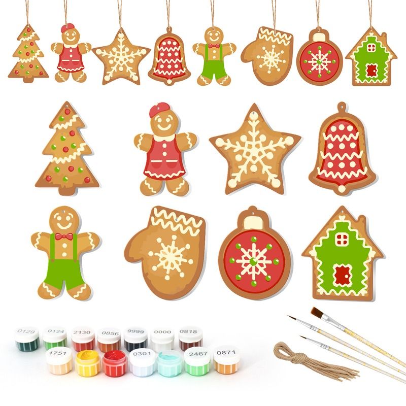 Gingerbread Christmas Ornaments Paint by Numbers