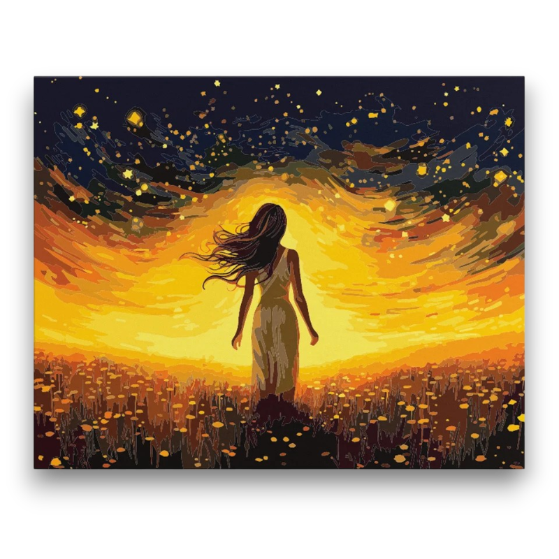 Golden Starlight Journey Paint by Numbers