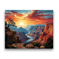 Grand Canyon River Sunset Paint by Numbers