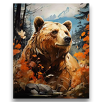 Grizzly Bear Portrait Paint by Numbers