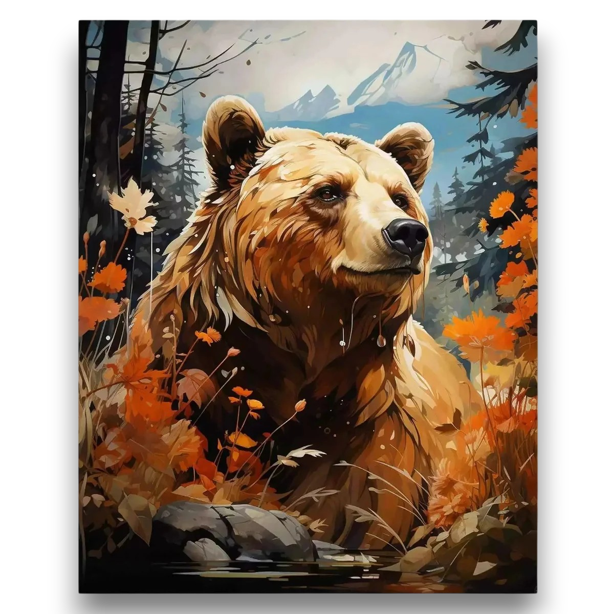 Grizzly Bear Portrait Paint by Numbers