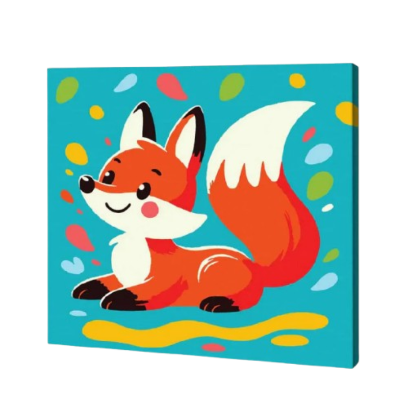 Happy Fox, Kids Paint By Numbers