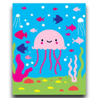 Happy Jellyfish Ocean, Kids Paint by Numbers
