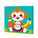 Happy Monkey, Kids Paint By Numbers