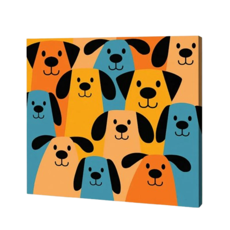 Happy Puppies, Kids Paint By Numbers
