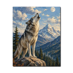 Howling Wolf Under the Moon Paint by Numbers