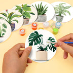 Indoor Plants Paint by Numbers Coasters