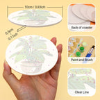 Indoor Plants Paint by Numbers Coasters