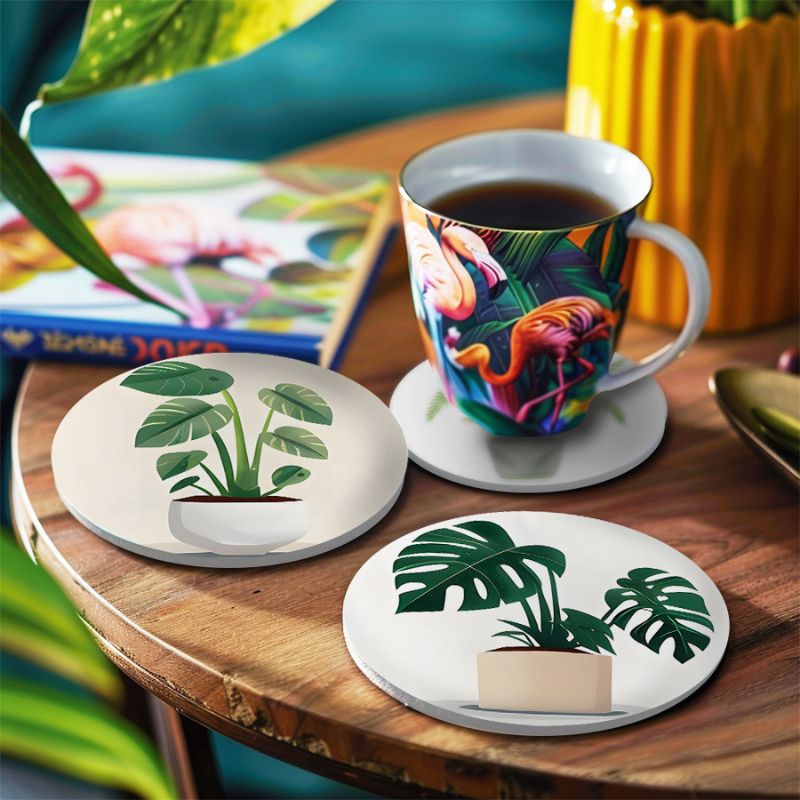Indoor Plants Paint by Numbers Coasters