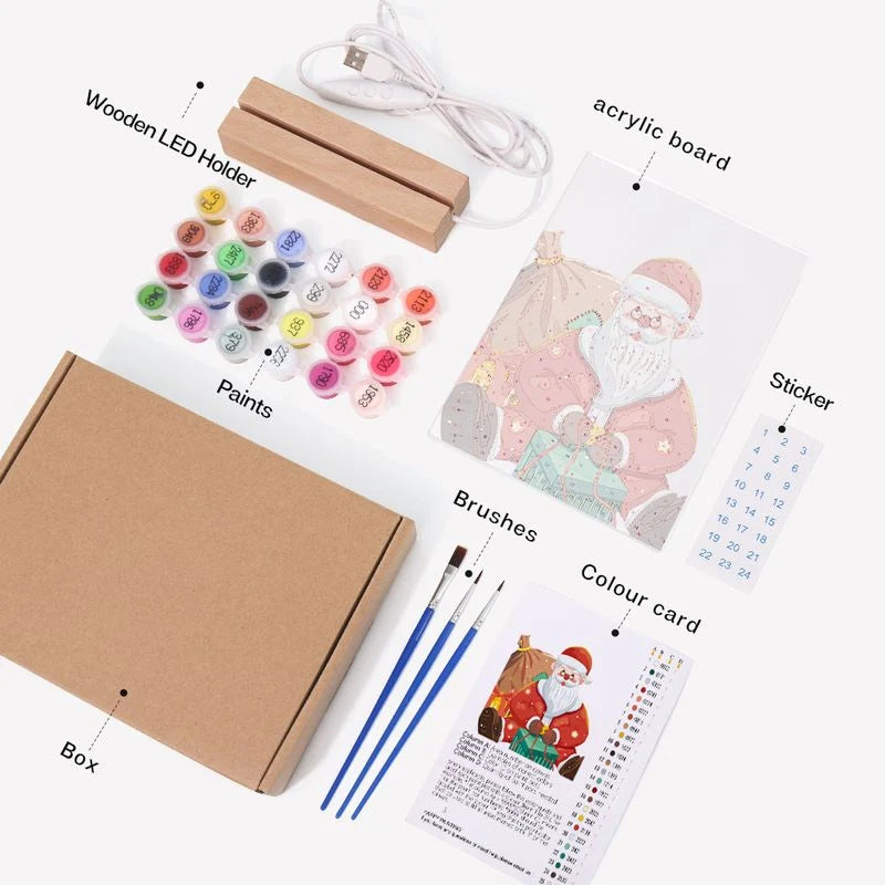 Joyful Santa Claus LED Paint by Numbers