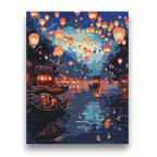 Lantern Festival on the Water Paint by Numbers