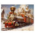 Magical Christmas Steam Train Paint by Numbers