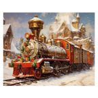 Magical Christmas Steam Train Paint by Numbers