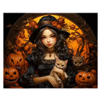 Magical Witch and Kittens Paint by Numbers