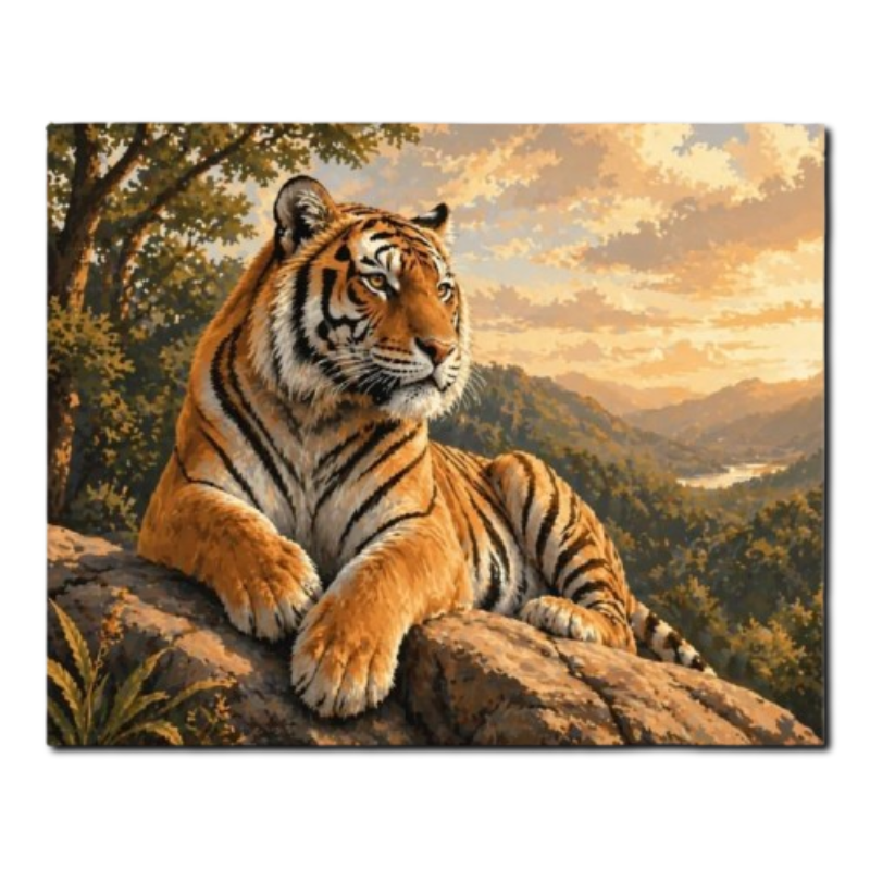 Majestic Tiger at Sunset Paint by Numbers
