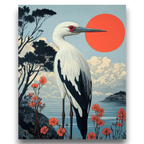Majestic White Stork at Sunset Paint by Numbers