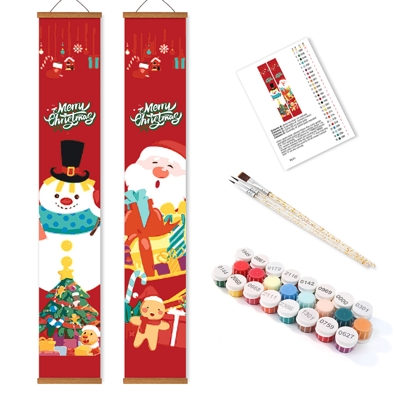 Merry Christmas Hanging Scroll Paint by Numbers Kit