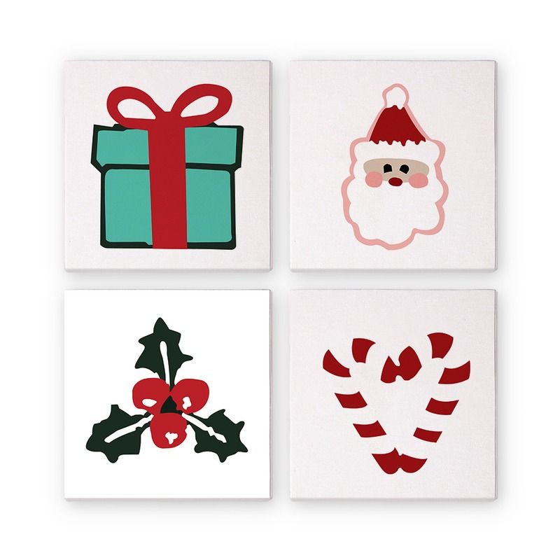 Merry Christmas Icons Mini Paint by Numbers