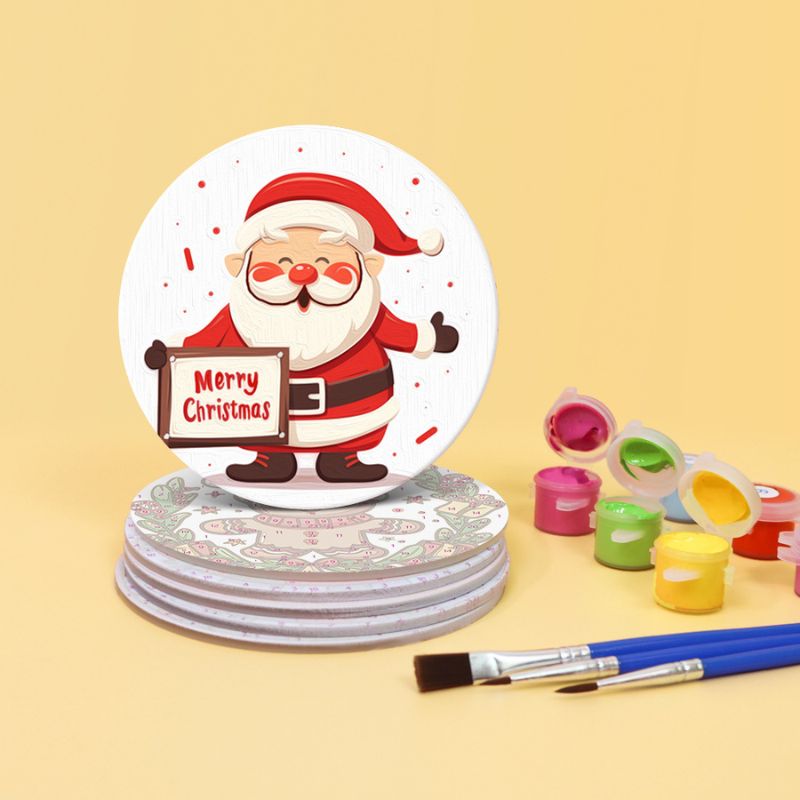 Merry Christmas Paint by Numbers Coasters