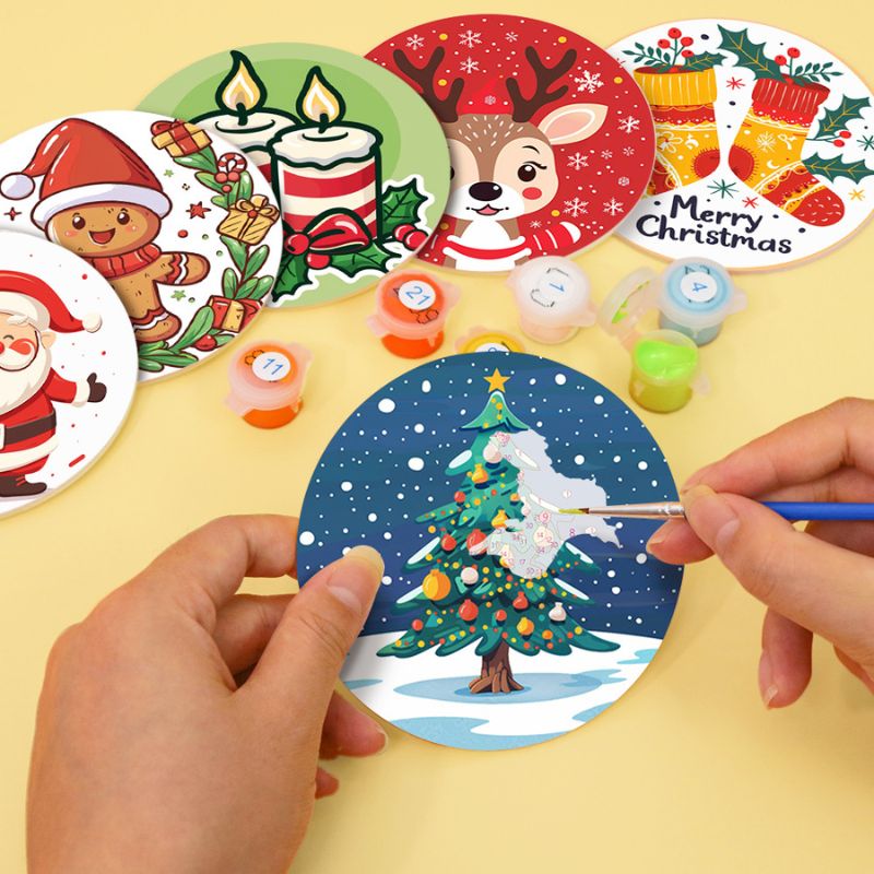 Merry Christmas Paint by Numbers Coasters