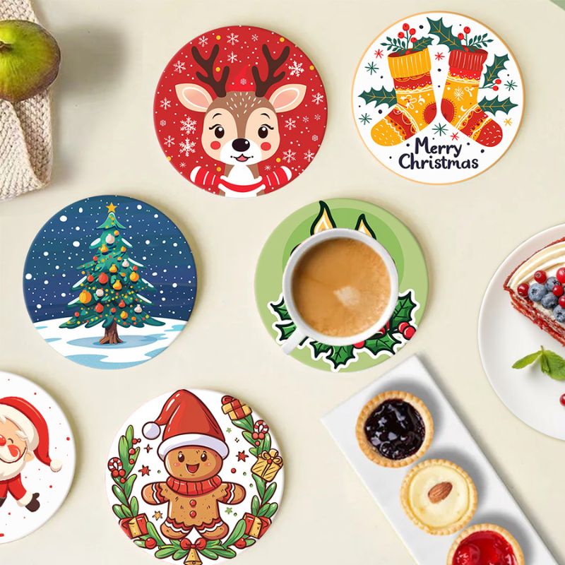 Merry Christmas Paint by Numbers Coasters