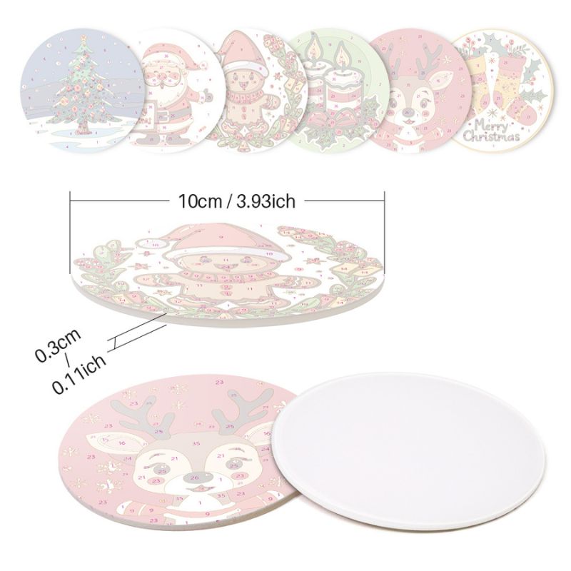 Merry Christmas Paint by Numbers Coasters