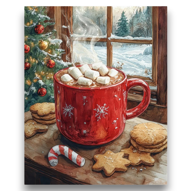 Merry Mug and Marshmallows Paint by Numbers