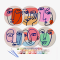 Minimalist Face Designs 6-Pieces Paint by Numbers Placemat