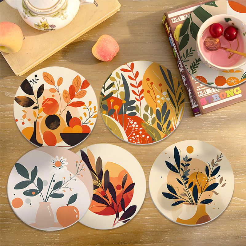 Modern Botanical Paint by Numbers Coasters