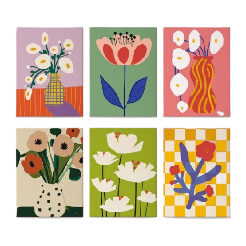 Modern Blooms - 6 Mini Paintings