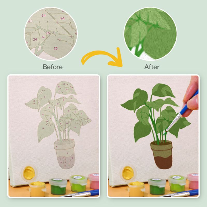 Modern Houseplants Mini Paint by Numbers