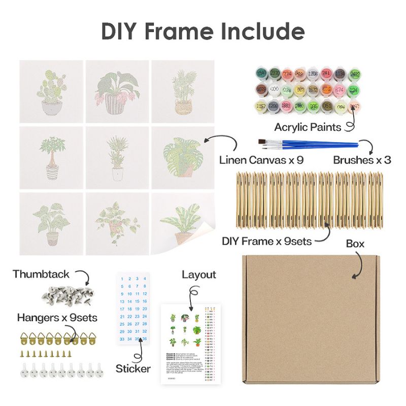 Modern Houseplants Mini Paint by Numbers
