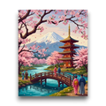 Mount Fuji Cherry Blossom Paint by Numbers