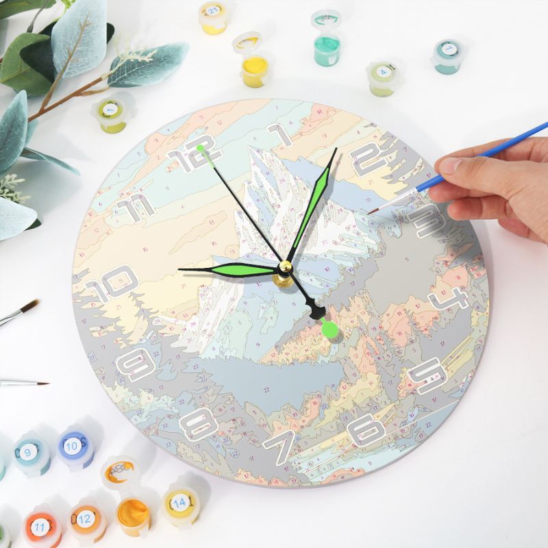 Mountain Landscape Paint by Numbers Clock Kit