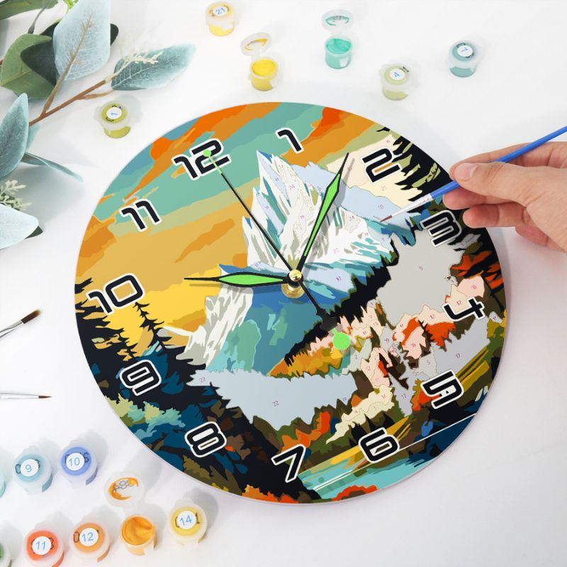 Mountain Landscape Paint by Numbers Clock Kit
