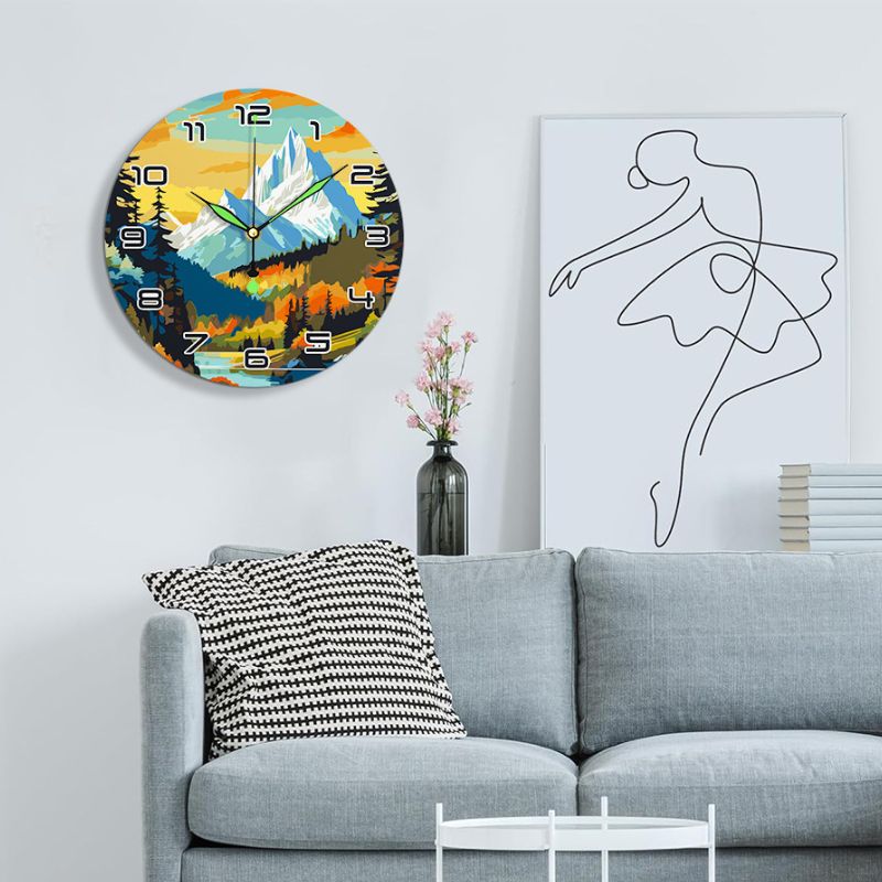 Mountain Landscape Paint by Numbers Clock Kit