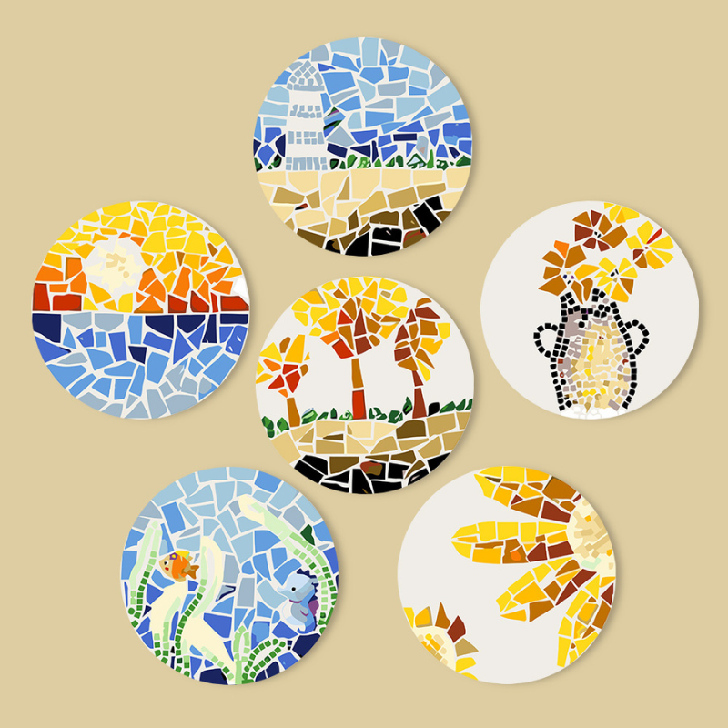 Nature & Sea Mosaic 6-Piece Paint by Numbers Placemat