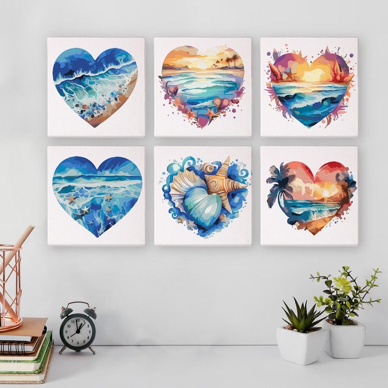 Ocean Hearts Mini Paint by Numbers