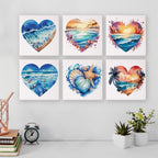 Ocean Hearts Mini Paint by Numbers