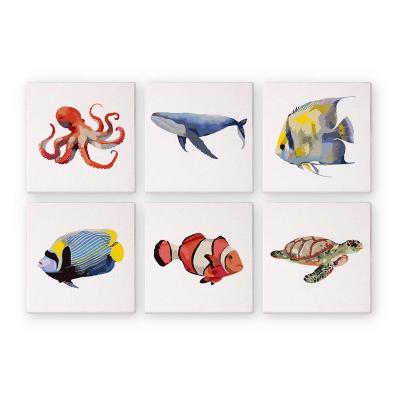 Ocean Creatures Mini Paint by Numbers