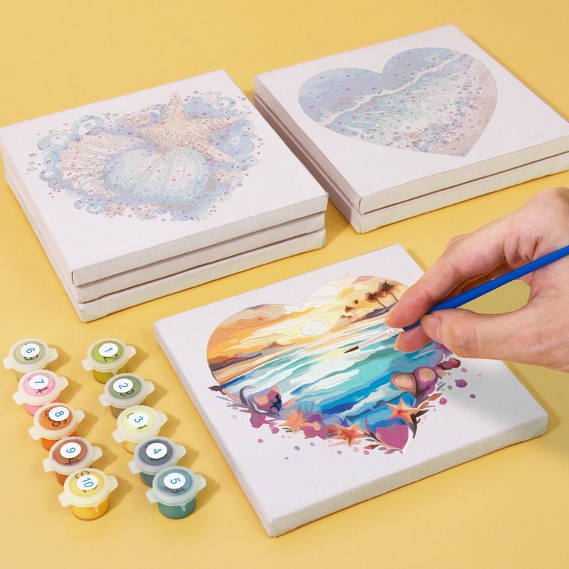 Ocean Hearts Mini Paint by Numbers