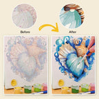 Ocean Hearts Mini Paint by Numbers