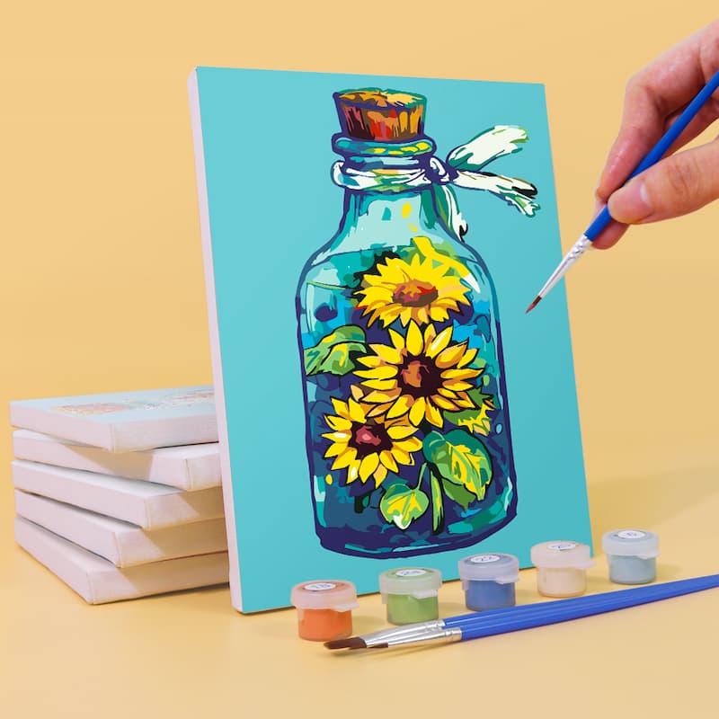 Art in Bottles - 6 Mini Paintings