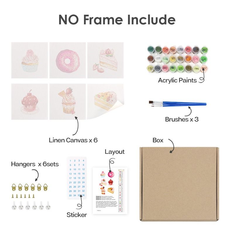 Pink Dessert Delights Mini Paint by Numbers