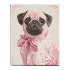 Pink Floral Pug Paint by Numbers