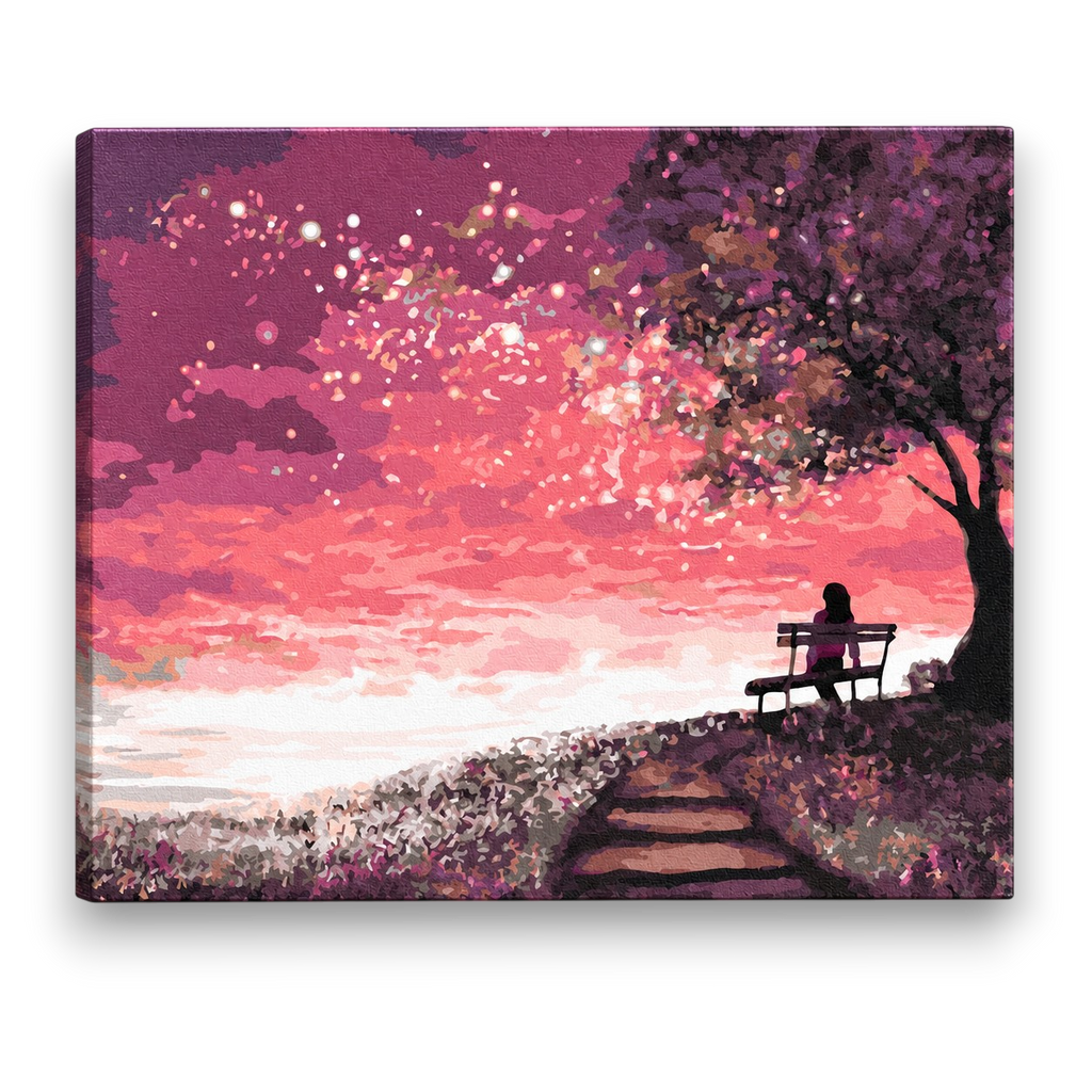Pink Sunset Solitude Paint by Numbers