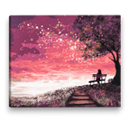 Pink Sunset Solitude Paint by Numbers