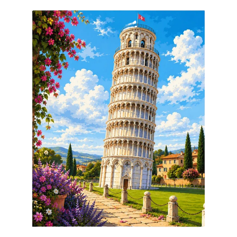 Pisa Tower Paint by Numbers