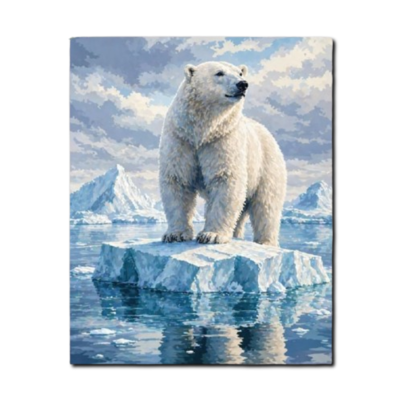Polar Bear on Ice Paint by Numbers